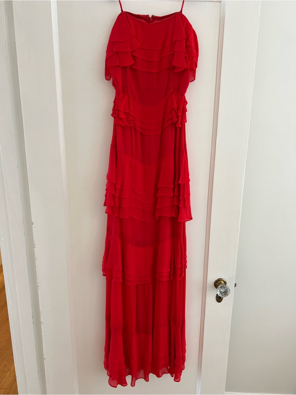 J. Crew Collection Red Ruffle Strapless Dress - Picture 4 of 9